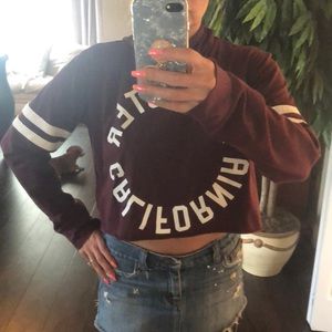 Hollister Hooded graphic T Cropped size small